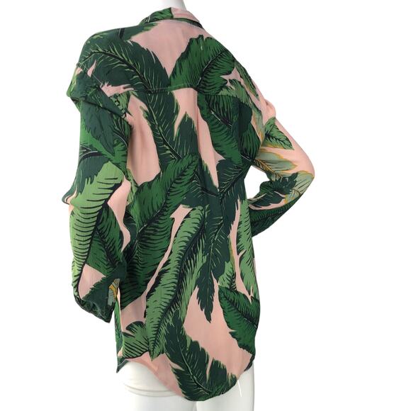 Beach Riot X Revolve Womens Size S Sunny Top in Pink Palm Button Down *TINY FLAW - Picture 6 of 16